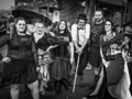 First Friday in June – #1, Rogue Swan cast hand out show flyers, in full dress…